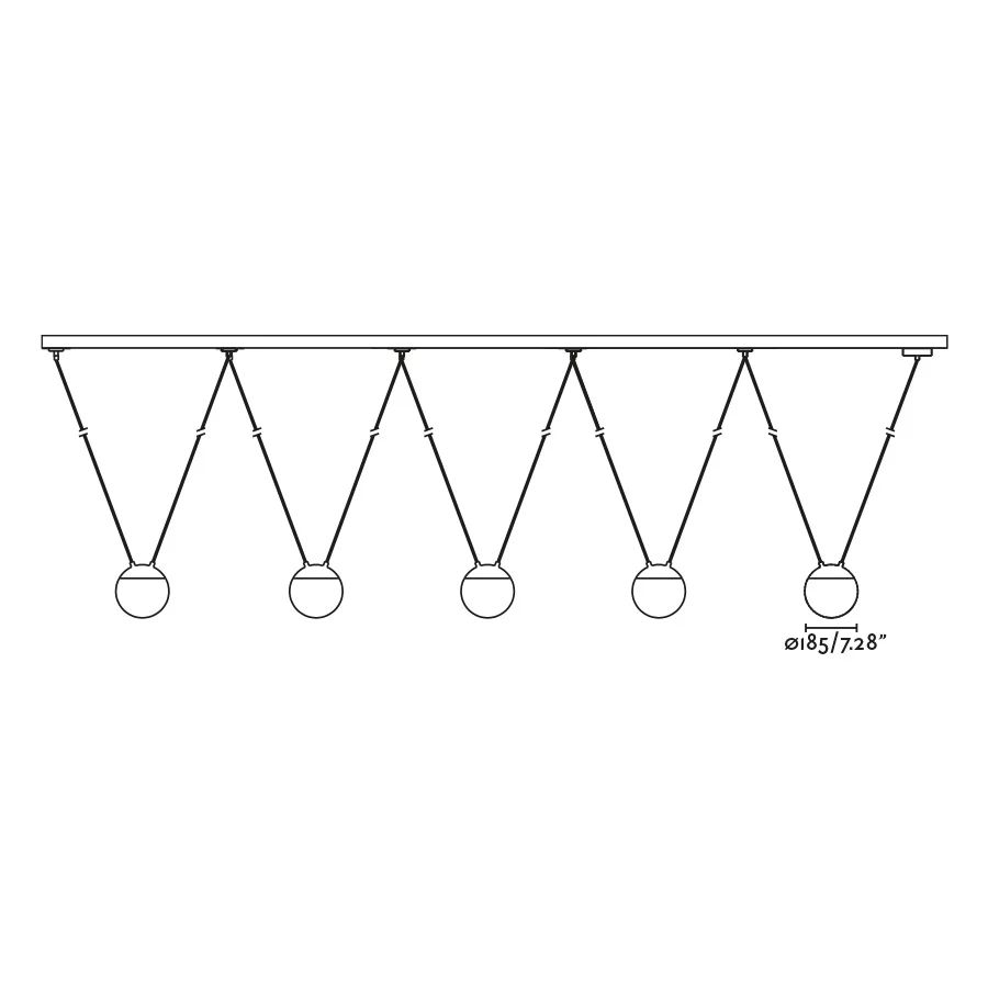 Faro MINE GLASS SPACE 5-Light Pendant Ceiling Light White 28375-5L