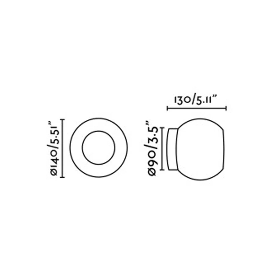 Faro MOY Black wall/ceiling lamp 40093