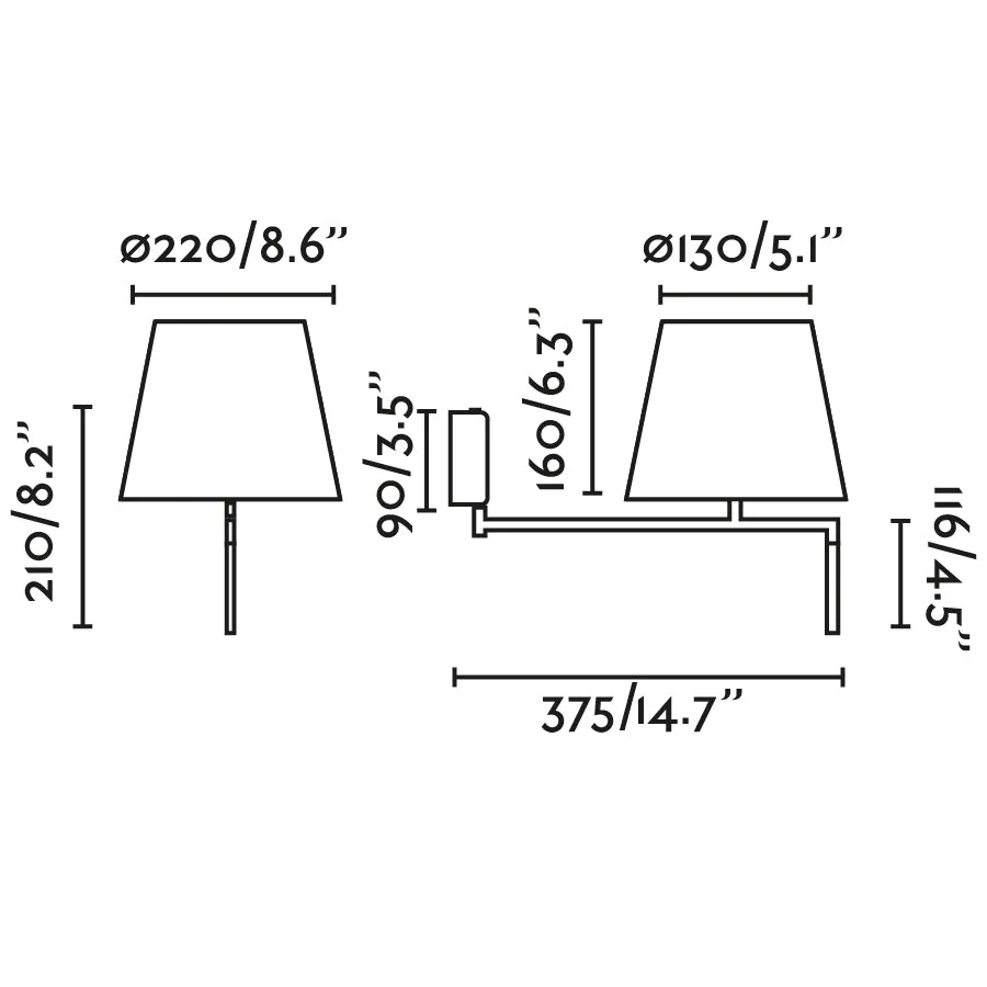 Faro RON Dark gray/black wall lamp 64400-12
