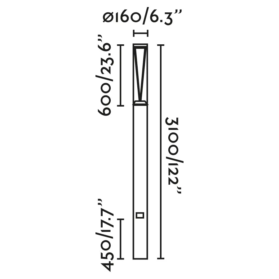 Faro Rush Lamppost M Cri90 He 360º Wide