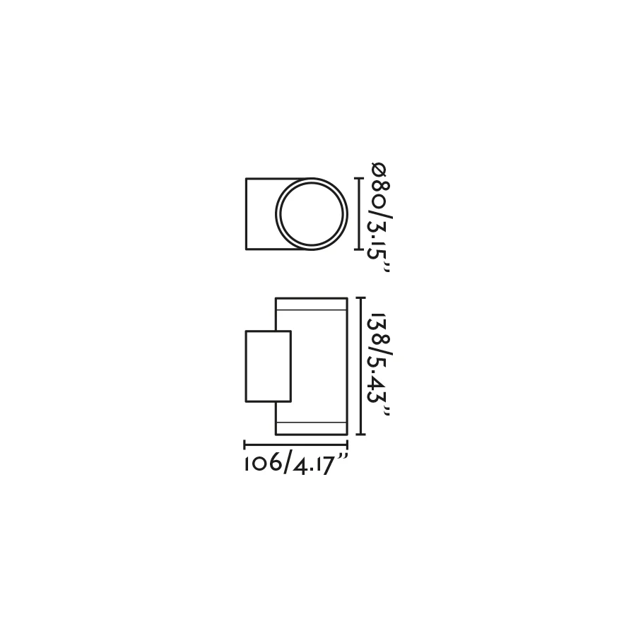 Faro TOND 2L Dark gray wall lamp 2700K 71917