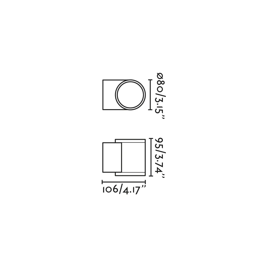 Faro TOND 1L Dark gray wall lamp 3000K 71916