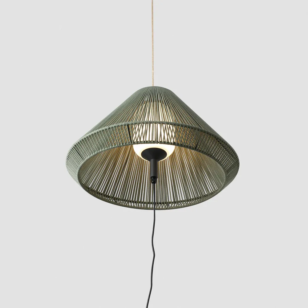 Saigon Out C70 Portable Hanging Light, Olive Green, Battery-Powered, Hole Cap, 71584-11 Faro