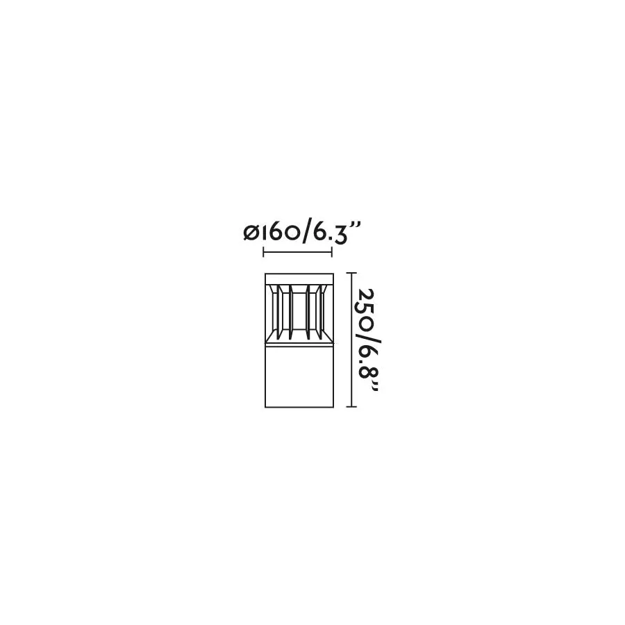 Sobremuro de exterior Faro Screen 25cm LED gris oscuro 2700K IP65 360° wide 751001