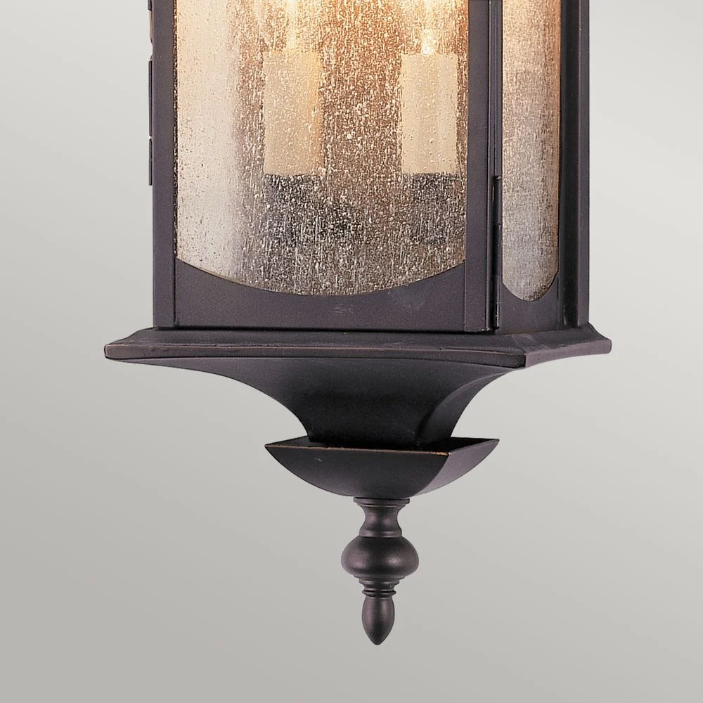 Applique murale extérieure Feiss (QN-MARKET-SQUARE-M) Market Square, aluminium, verre clair bullé, culot E14, 2 litres