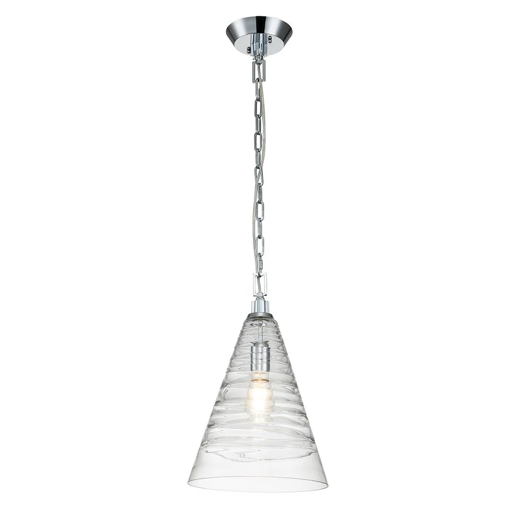 Lampe à suspension Feiss (QN-ELMORE-P-PC) Elmore acier, aluminium, verre E27