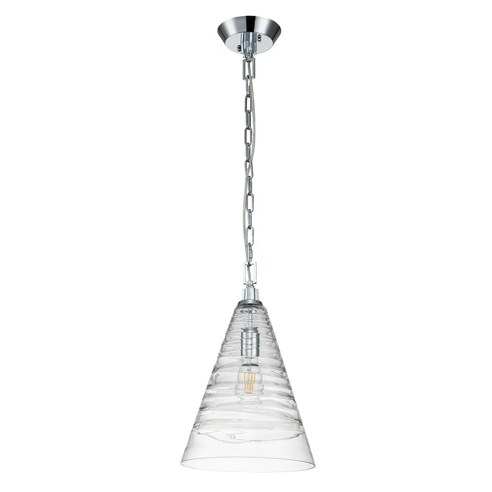 Lampe à suspension Feiss (QN-ELMORE-P-PC) Elmore acier, aluminium, verre E27