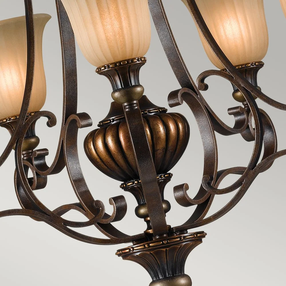 Lustre Feiss (FE-KELHAM-HALL5-UPLT) Kelham Hall, acier, verre scavo indien E27 5L