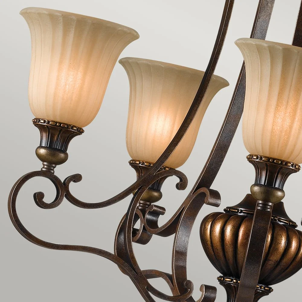 Lustre Feiss (FE-KELHAM-HALL5-UPLT) Kelham Hall, acier, verre scavo indien E27 5L