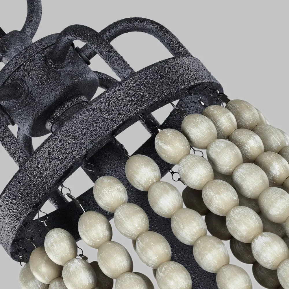 Lustre Feiss (FE-NORI6-DWZ) acier Nori, bois E14 6L
