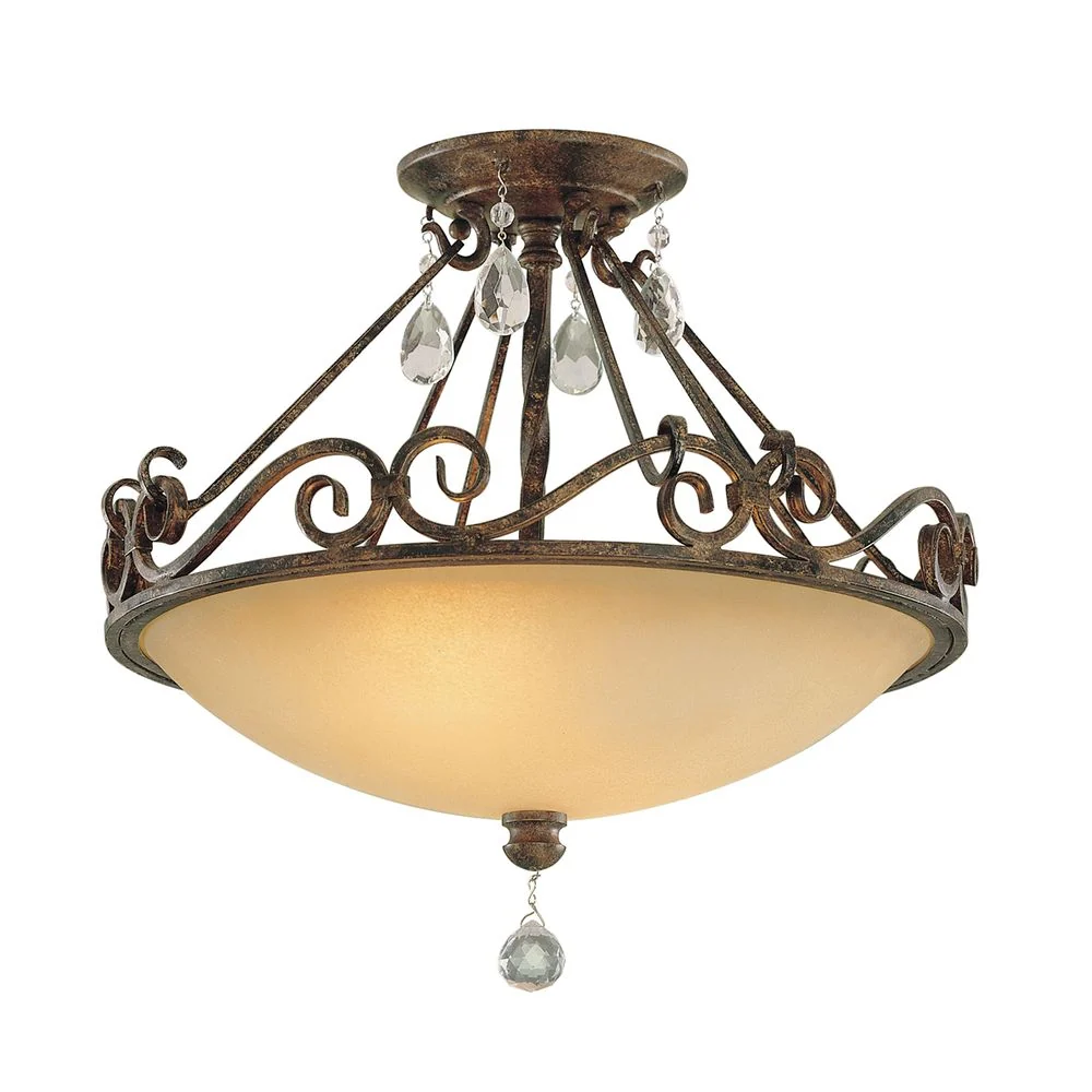 Plafonnier Feiss (FE-CHATEAU-SF) Château en acier, verre E27 2L