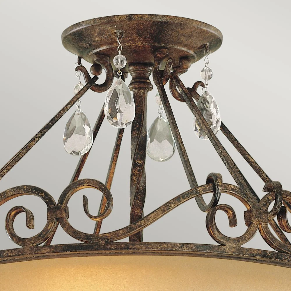 Plafonnier Feiss (FE-CHATEAU-SF) Château en acier, verre E27 2L