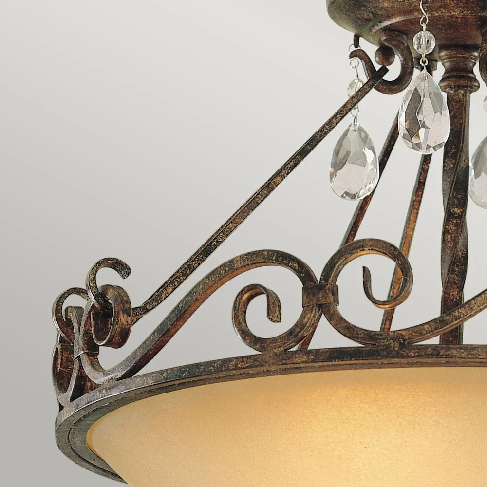 Plafonnier Feiss (FE-CHATEAU-SF) Château en acier, verre E27 2L