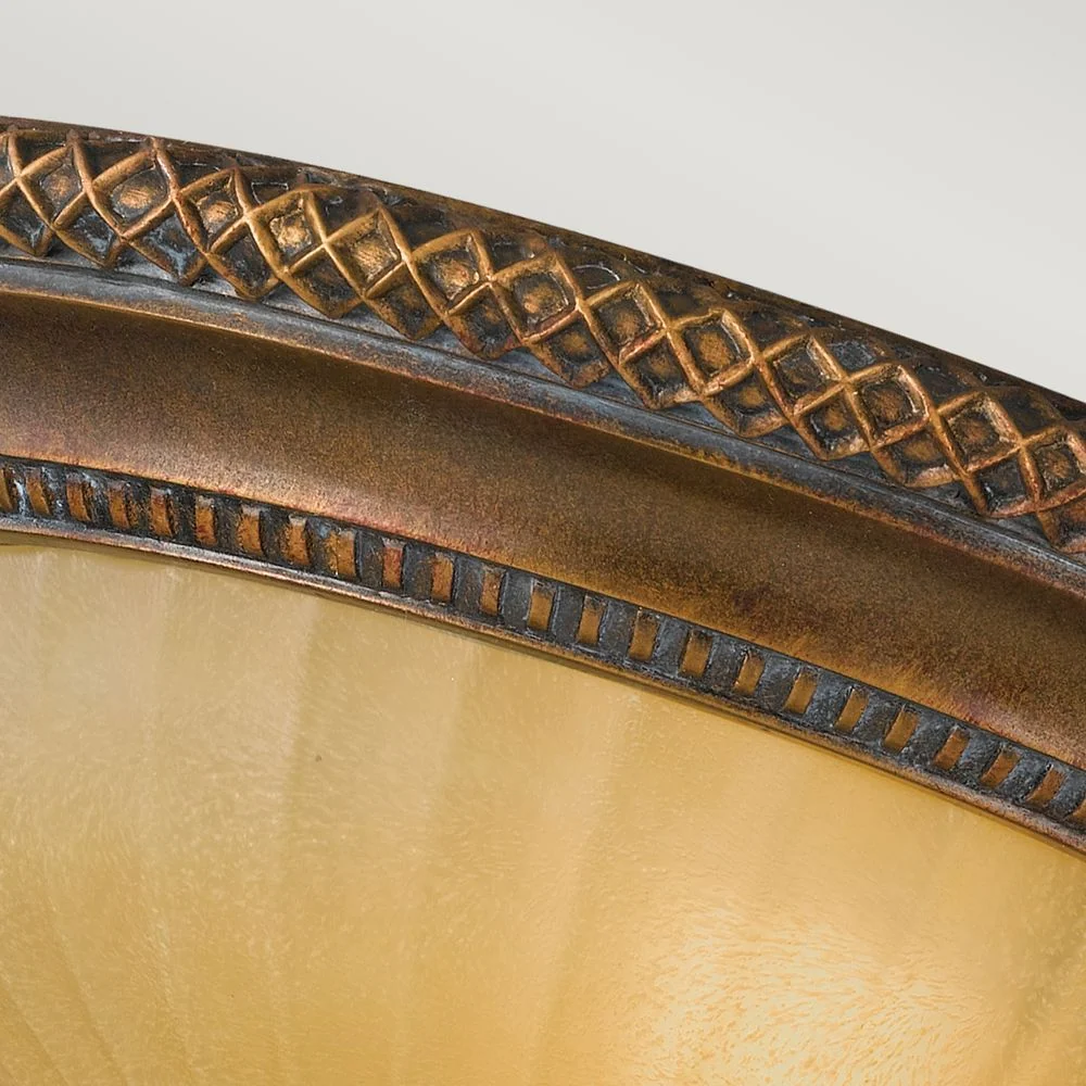 Plafonnier Feiss (FE-KELHAM-HALL-F) Kelham Hall en acier, verre Scavo, Inde, culot E27 2L