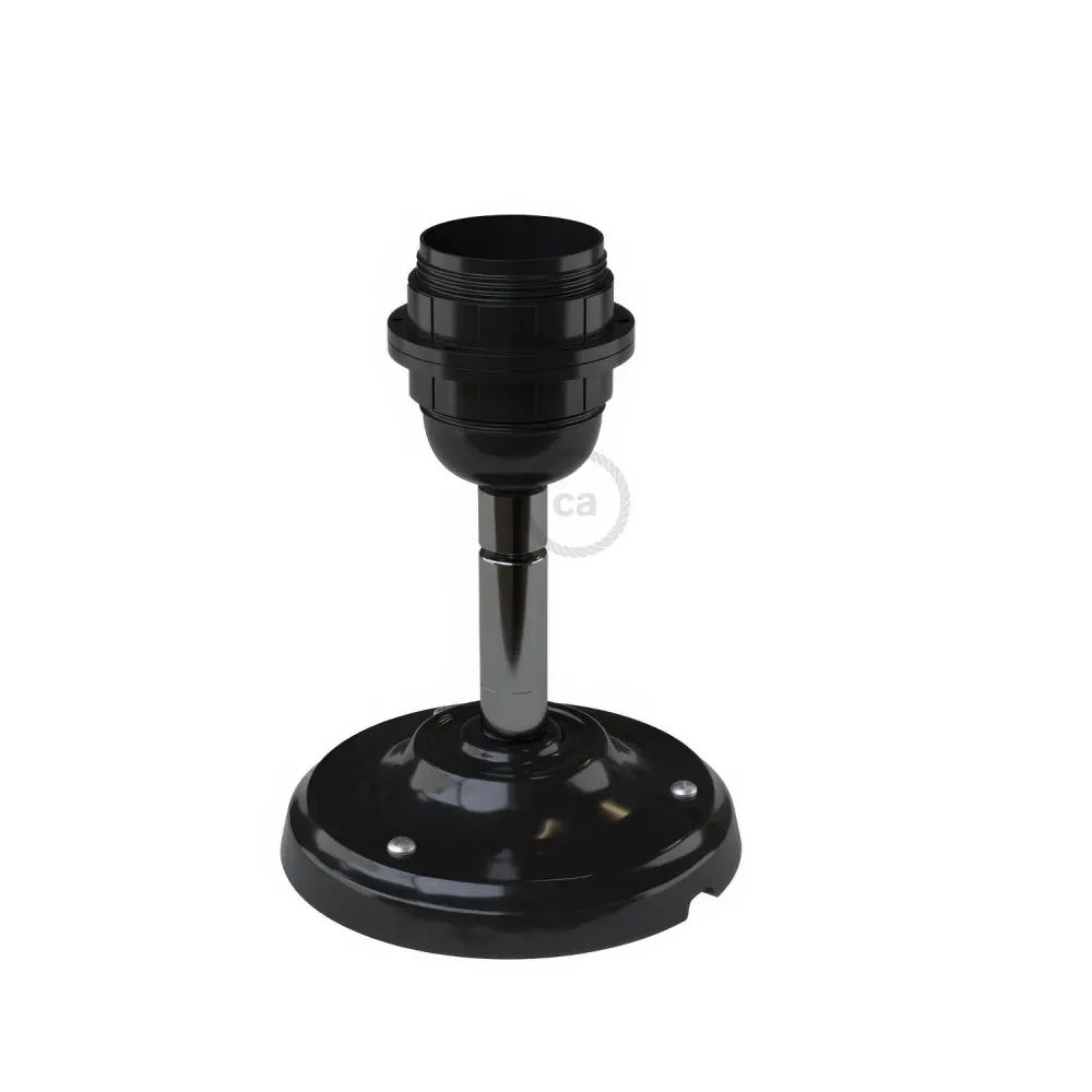Fermaluce 90° Classique avec douille filetée E26, la lumière orientable en porcelaine – Noir