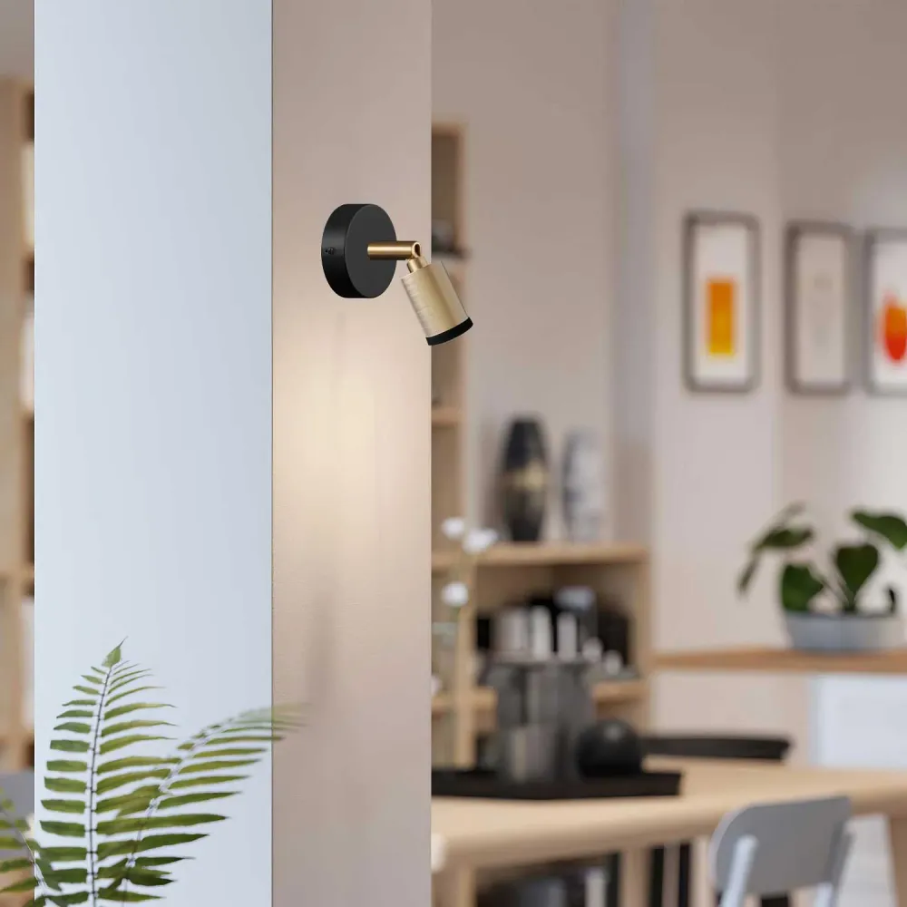 Fermaluce spot Mini Spotlight GU1d0, lampe orientable murale ou plafond avec articulation – Bronze satiné