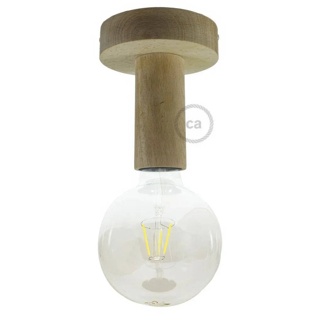 Fermaluce Wood M, plafonnier ou applique en bois laqué pour votre mur ou plafond - Neutre