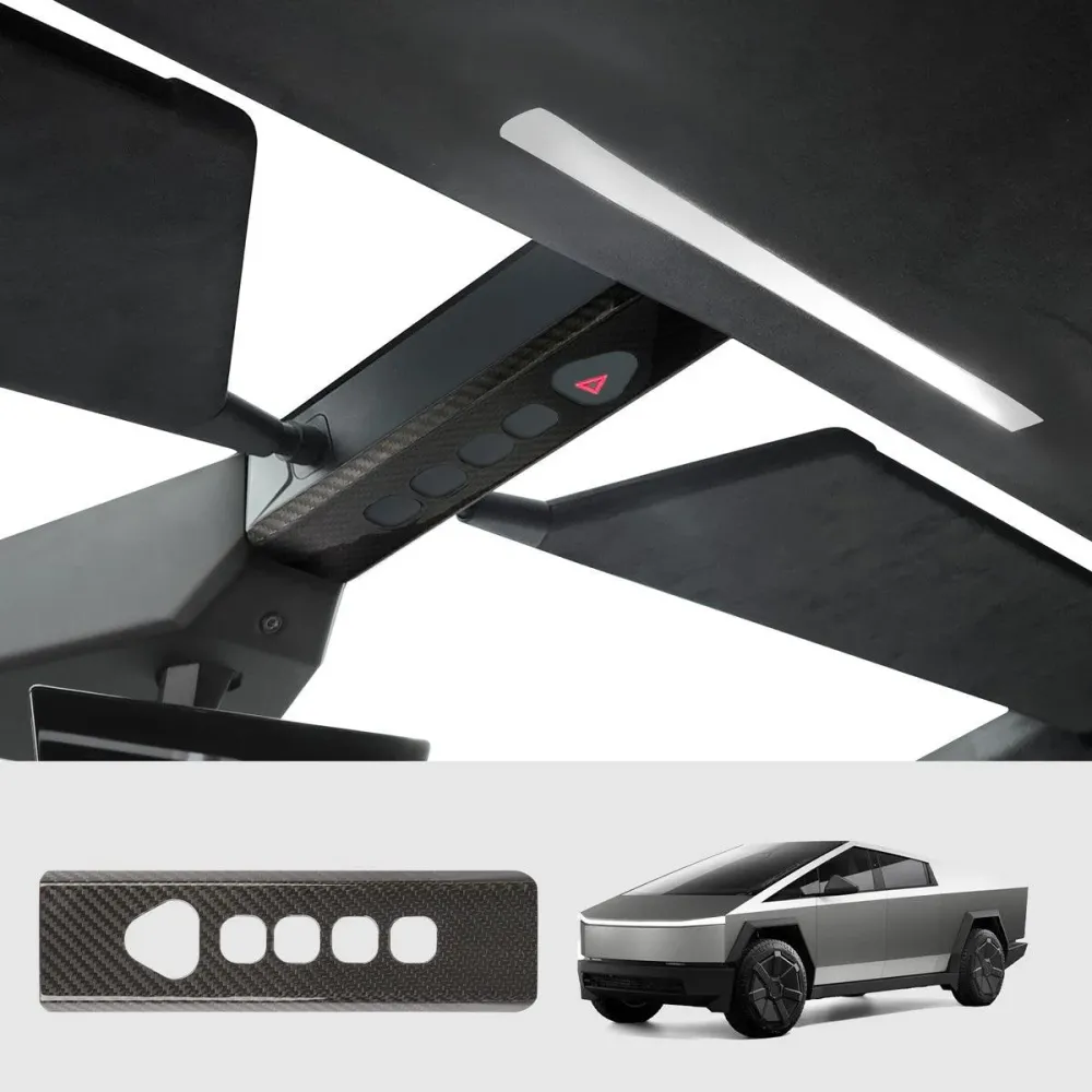 [Fibre de carbone véritable] Garniture de lampe de lecture pour Tesla Cybertruck