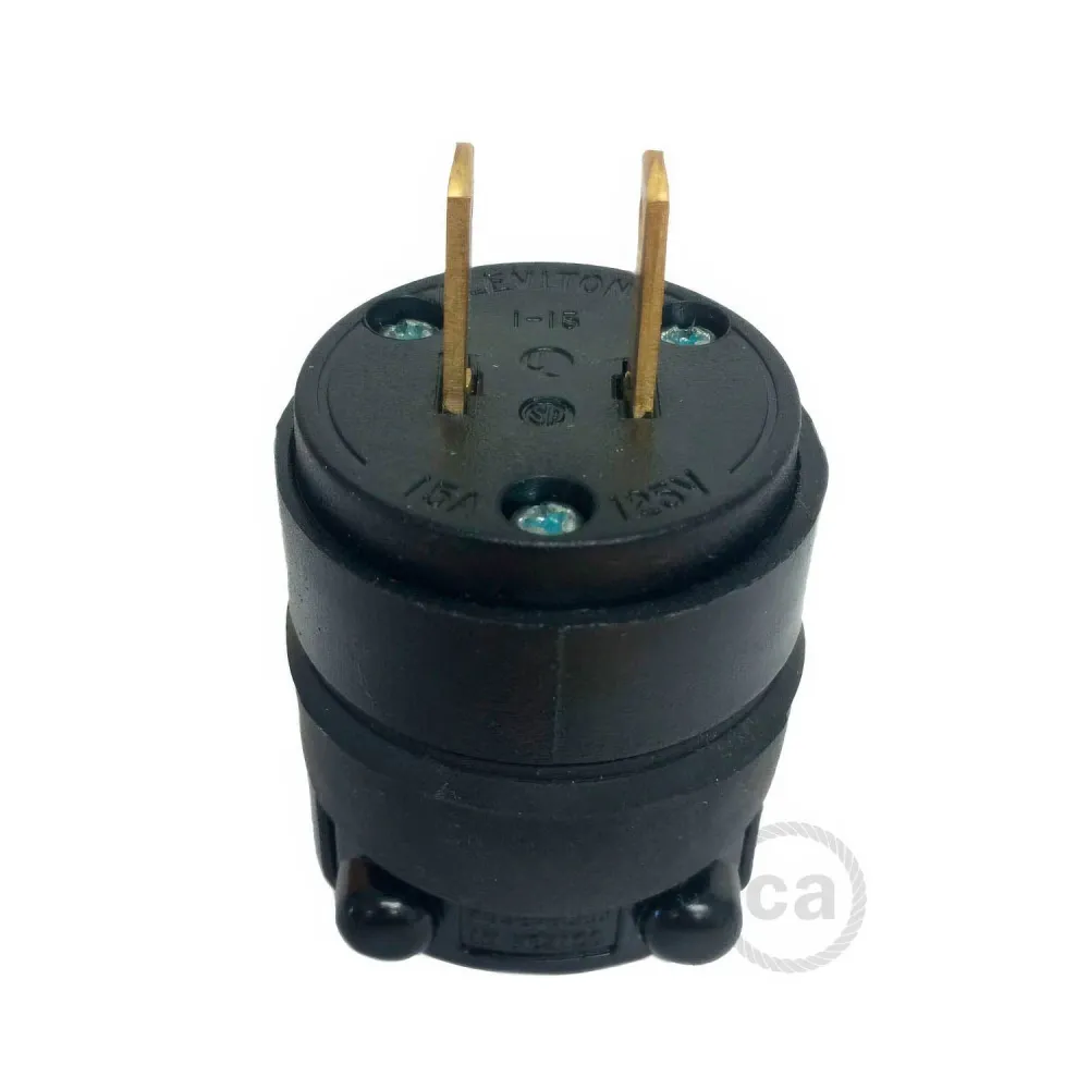 Fiche bipolaire noire en caoutchouc pour guirlandes lumineuses