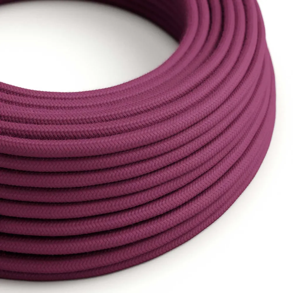 Fil électrique recouvert de tissu - Coton Framboise RC32 - Certifié UL