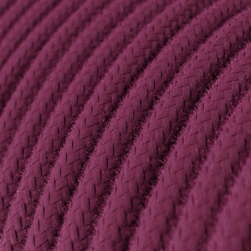 Fil électrique recouvert de tissu - Coton Framboise RC32 - Certifié UL