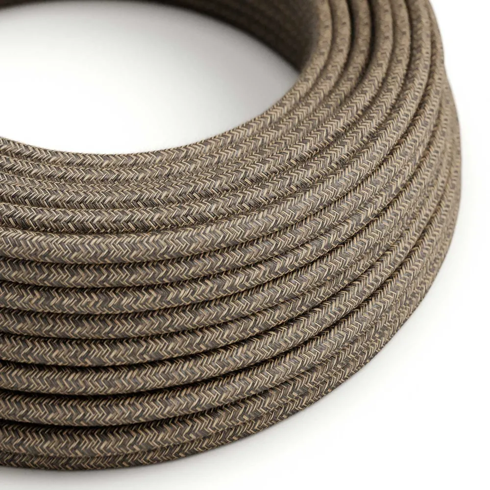 Fil recouvert de tissu - Lin marron RN04 - Certifié UL