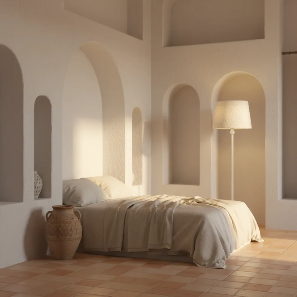Lampadaire sur pied blanc design moderne - Lumière douce salon Fiolla Home