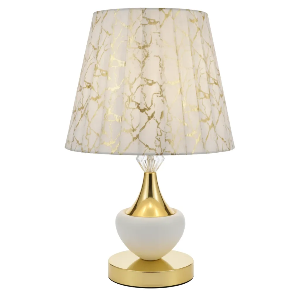 Lampe de Chevet Effet Marbre Dorée – Élégance et Lumière Douce Tunisie | Fiolla Home