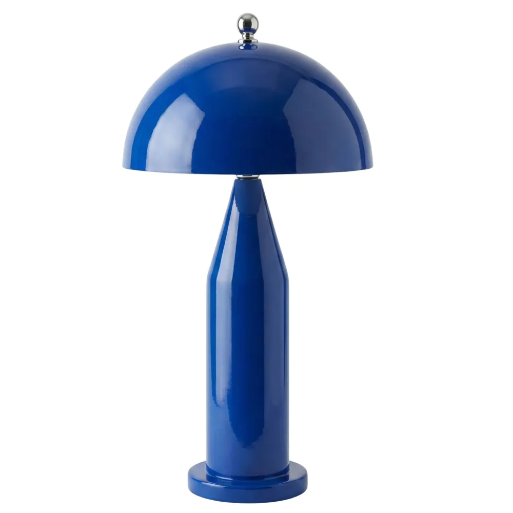 Lampe à Poser Design Champignon – Bleu Roi Laqué – Tendance Déco Fiolla Home