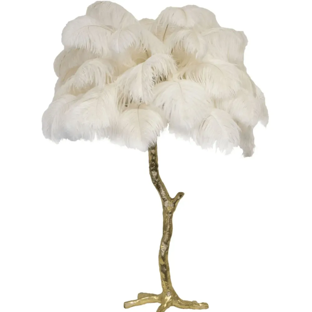 Lampe sur Pied avec Plumes d'Autruche | Élégance et Glamour | Fiolla Home