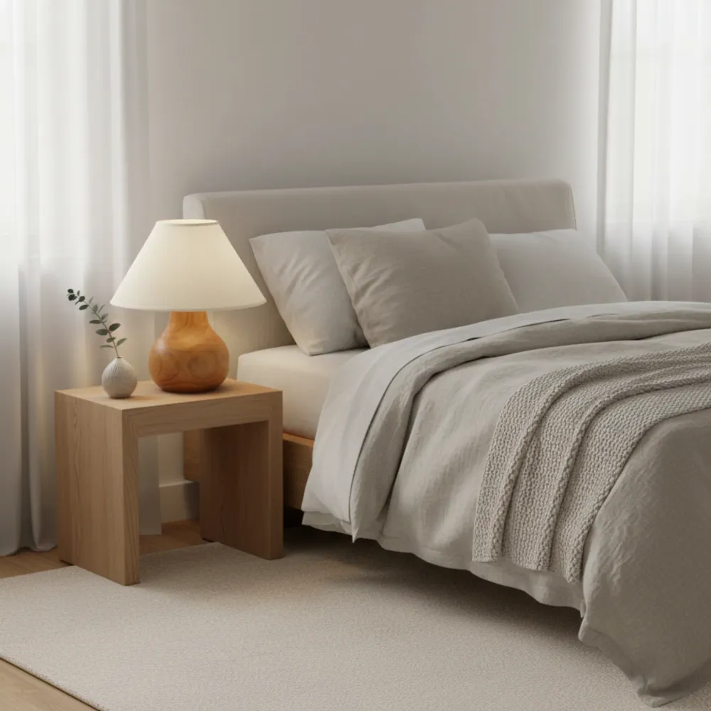 Lampe de Table en Bois Massif – Design Naturel & Élégance Artisanale Fiolla Home