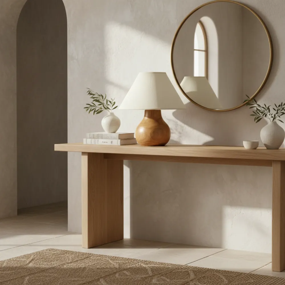 Lampe de Table en Bois Massif – Design Naturel & Élégance Artisanale Fiolla Home