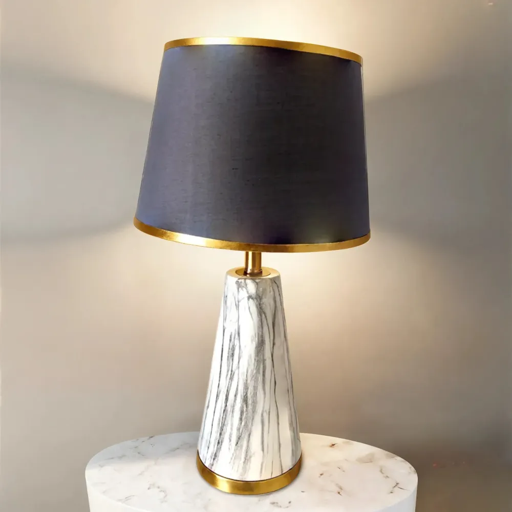 Lampe de Table Marbre | Style Contemporain Luxe | Fiolla Home Blanc