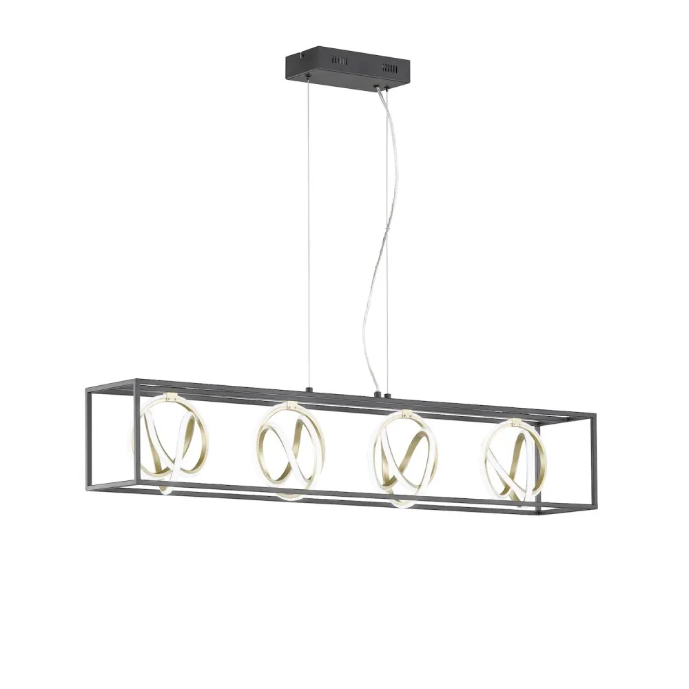 Lampe à suspension linéaire Fischer & Honsel Gisi 4L LED