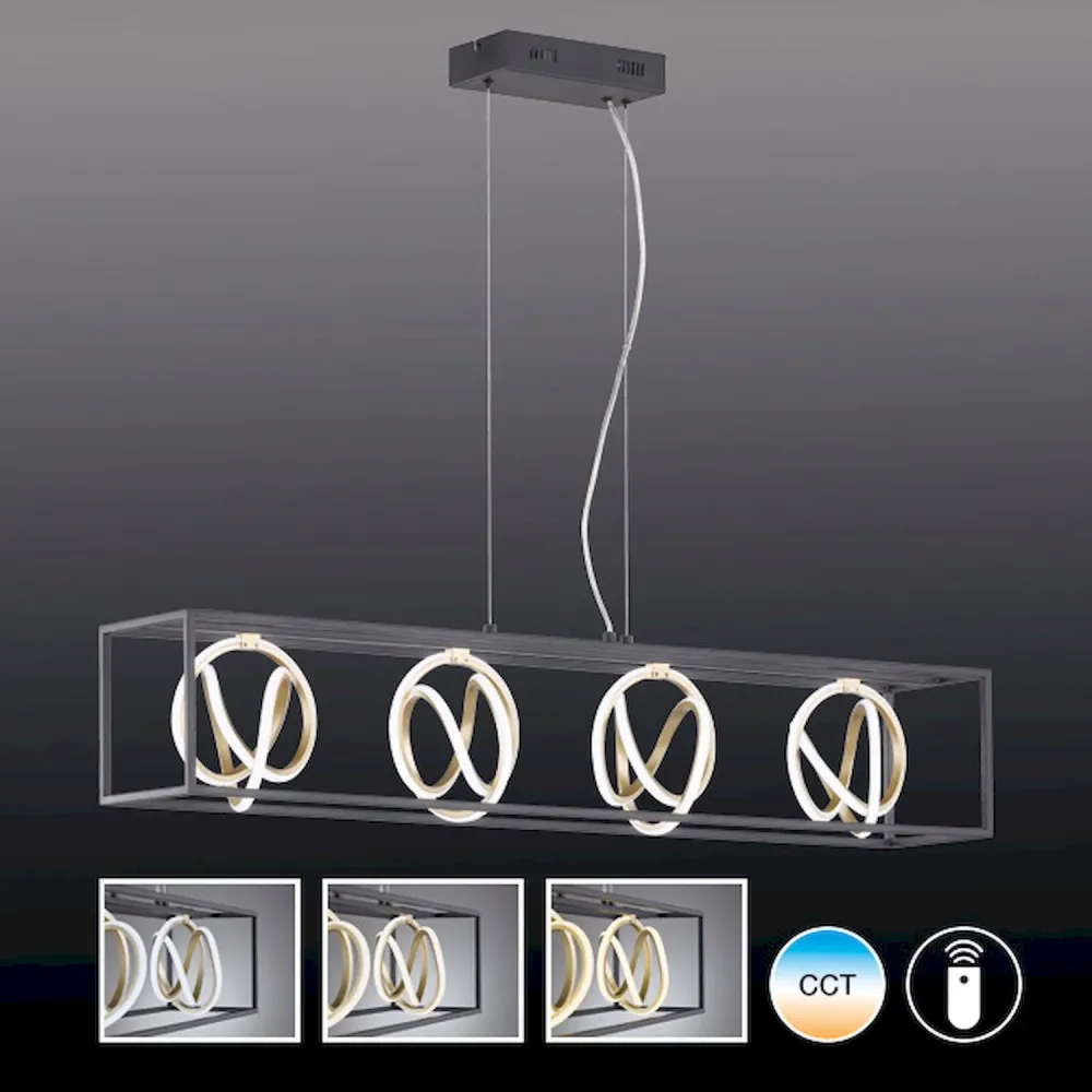 Lampe à suspension linéaire Fischer & Honsel Gisi 4L LED