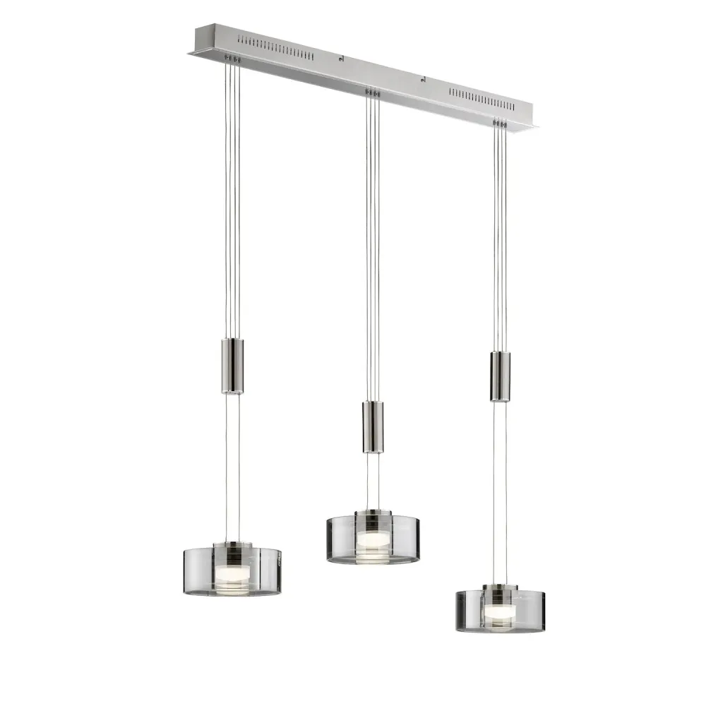 Lampe à suspension linéaire Fischer & Honsel Lavin 3L LED