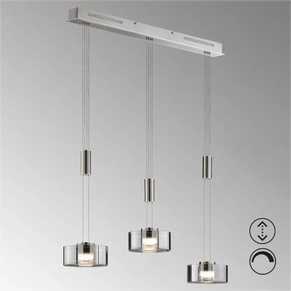Lampe à suspension linéaire Fischer & Honsel Lavin 3L LED
