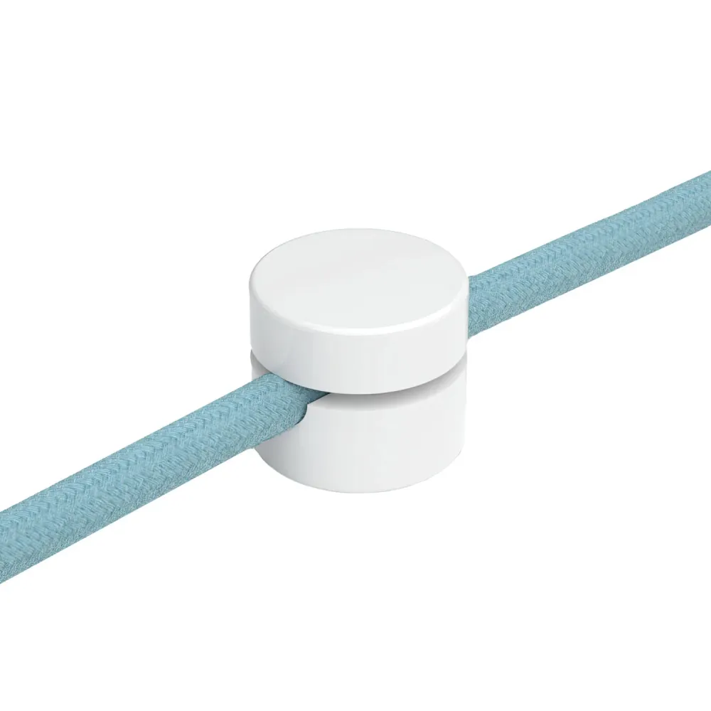 Fixation murale passe-câble universelle pour câble textile d’éclairage 2x0,75 et 3x0,75 - Blanc