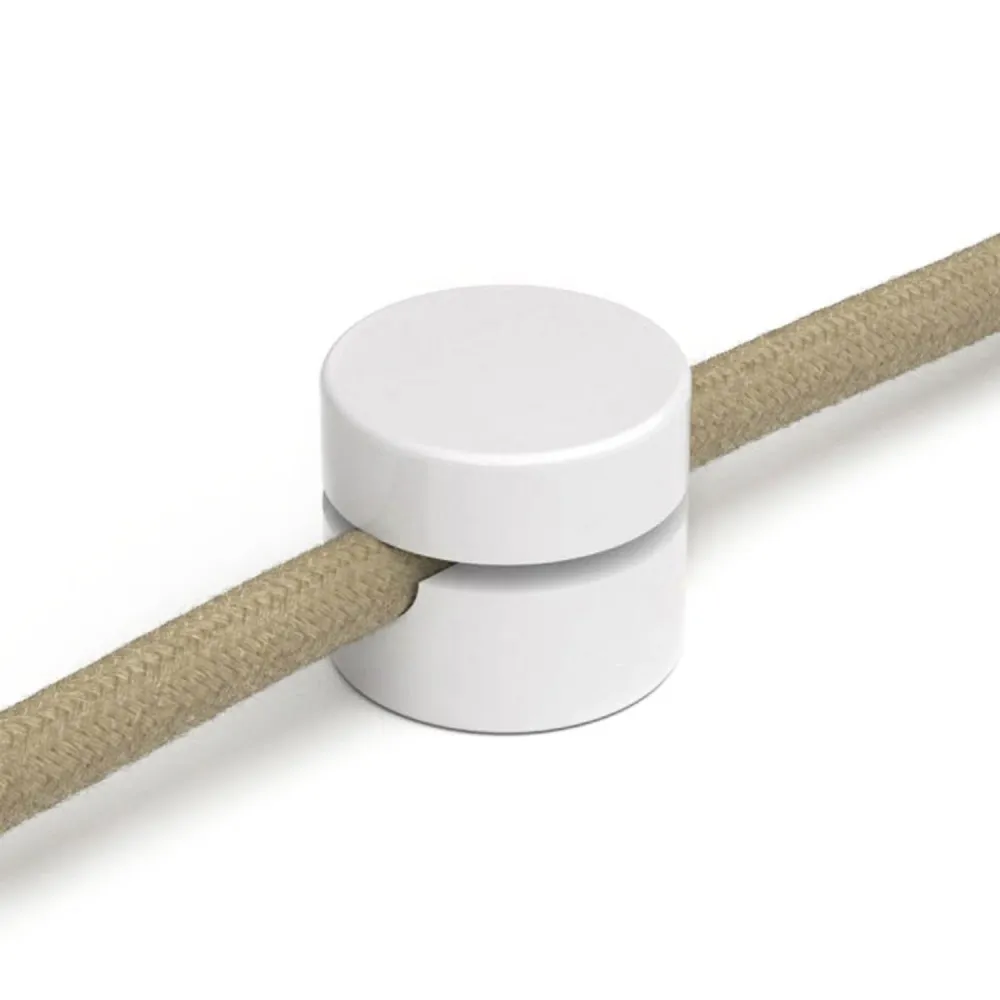 Fixation murale passe-câble universelle pour câble textile de grande section 3x1 et 3x1,5 et pour système EIVA - Blanc