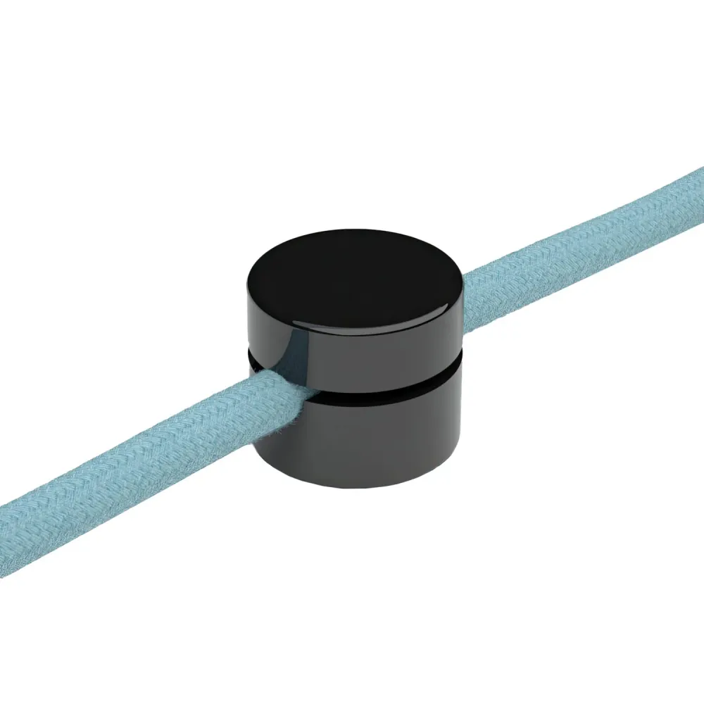 Fixation murale passe-câble universelle pour câble textile d’éclairage 2x0,75 et 3x0,75 - Noir