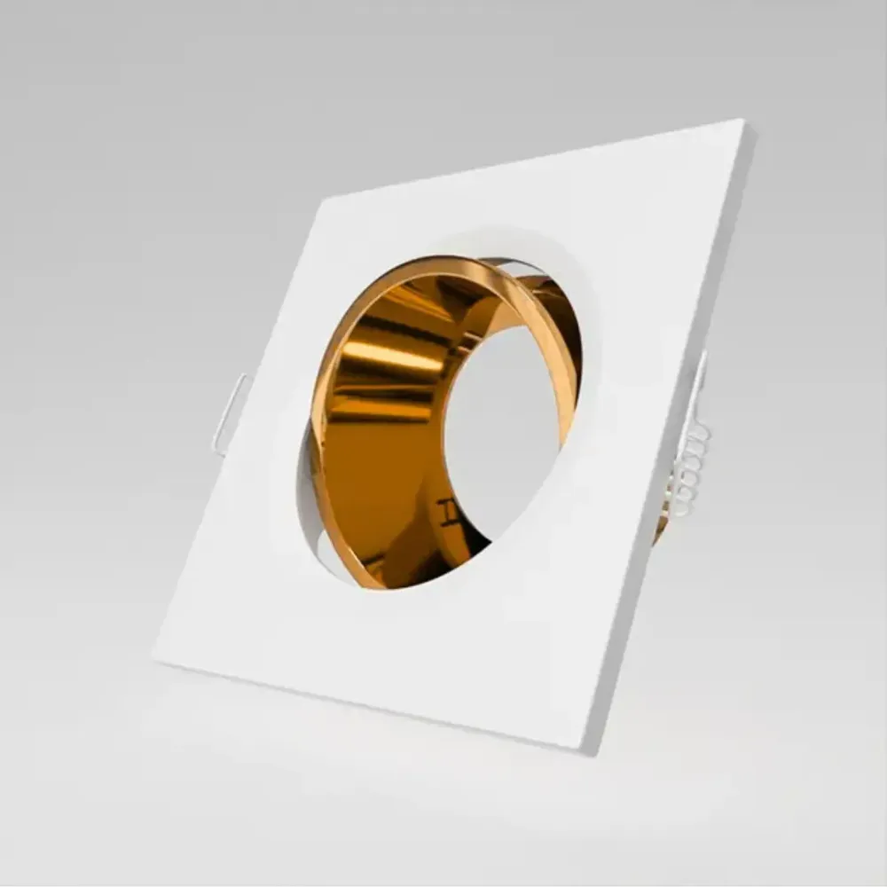 Fixture Gu10 blanc - or | Spot encastré inclinable et orienté | Ø 76 mm