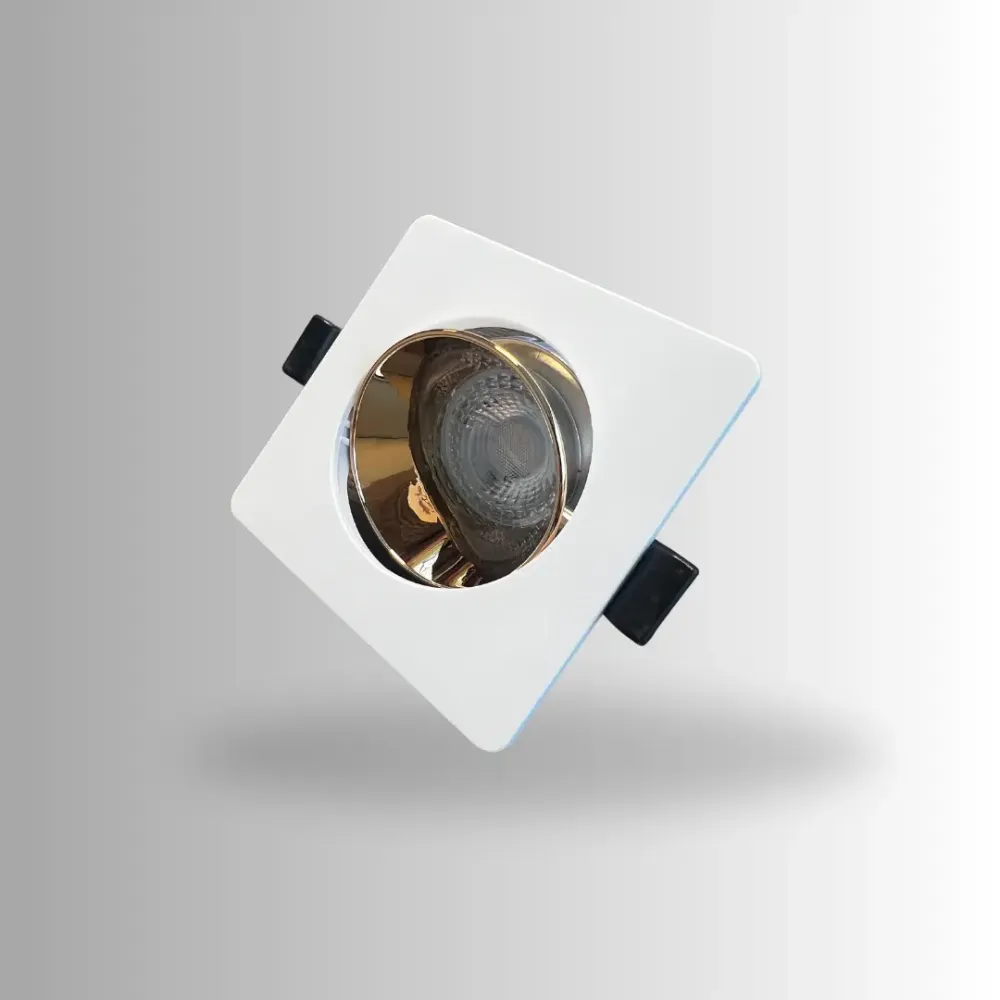 Fixture Gu10 blanc - or | Spot encastré inclinable et orienté | Ø 76 mm