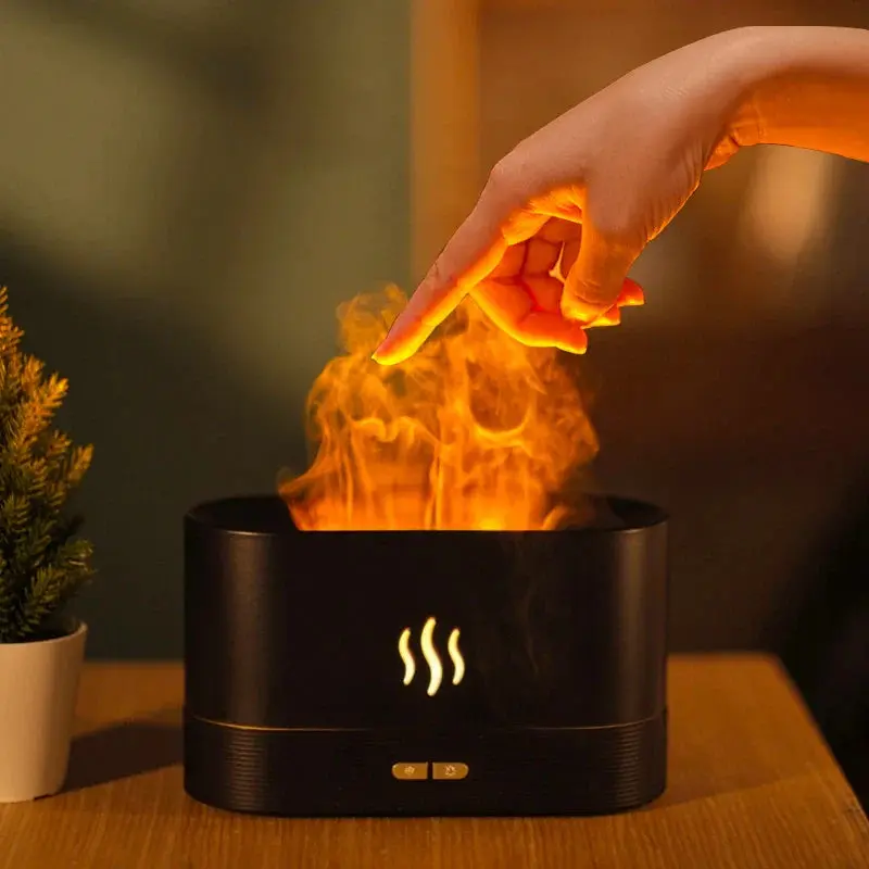 FlammeÉlégante - Lampe de Nuit LED avec Diffuseur d'Arômes