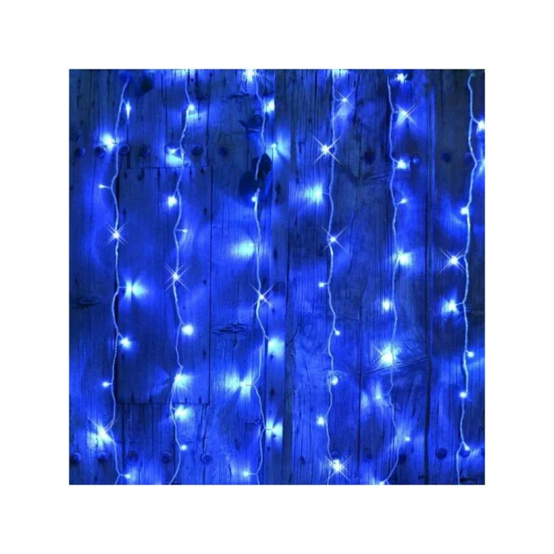 Guirlande Rideau stalactite 180LED IP44 3M avec timer - BLEU Fomax