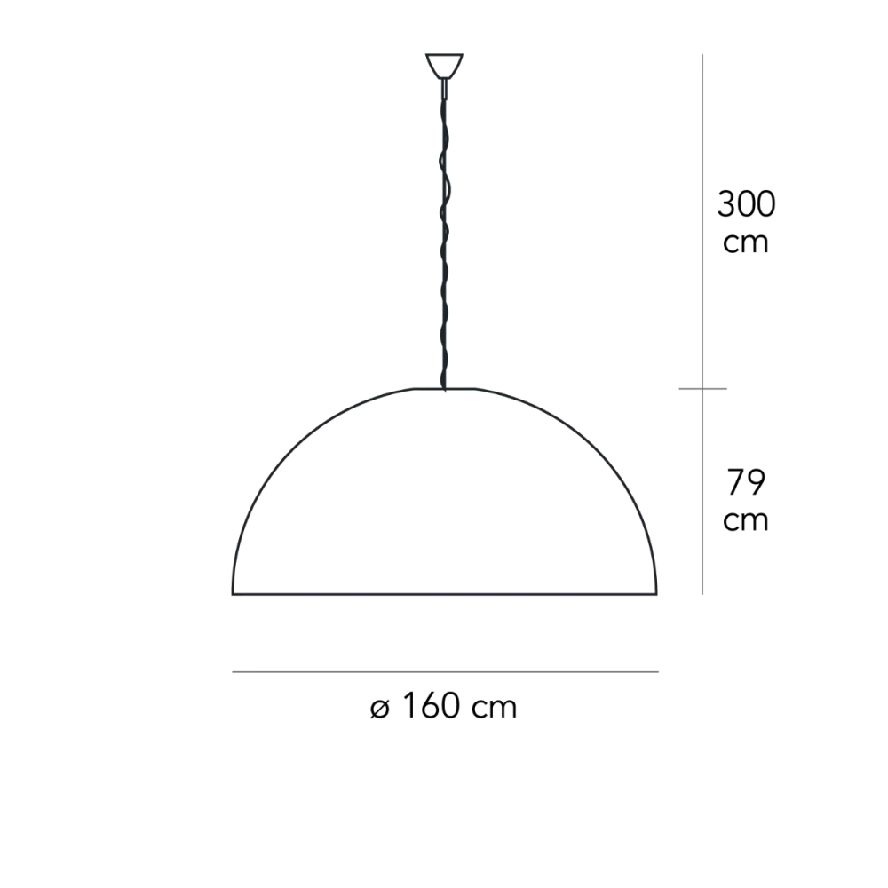 Suspension Lampe AVICO Moyenne Noire par Charles Williams pour FontanaArte