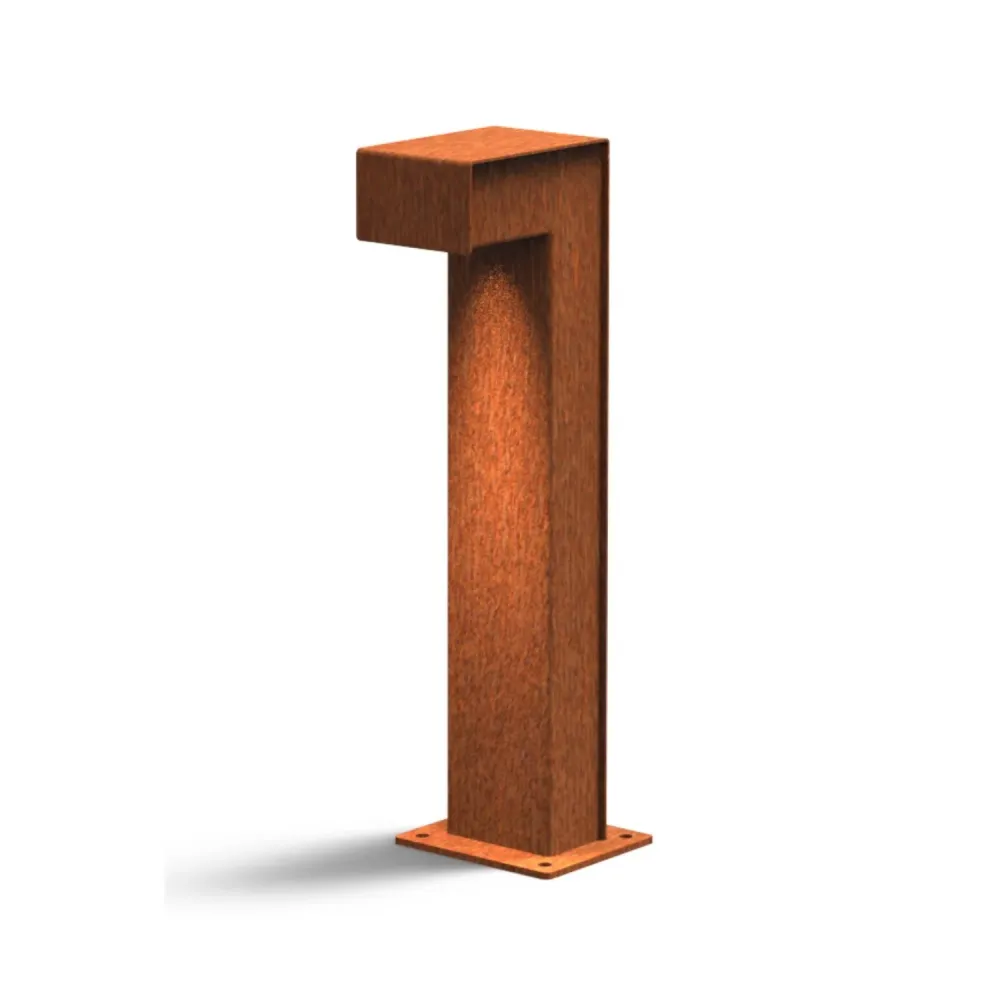 Lampe Trillar en acier Corten 15 x 10 x 50 cm (P x L x H) Gardd