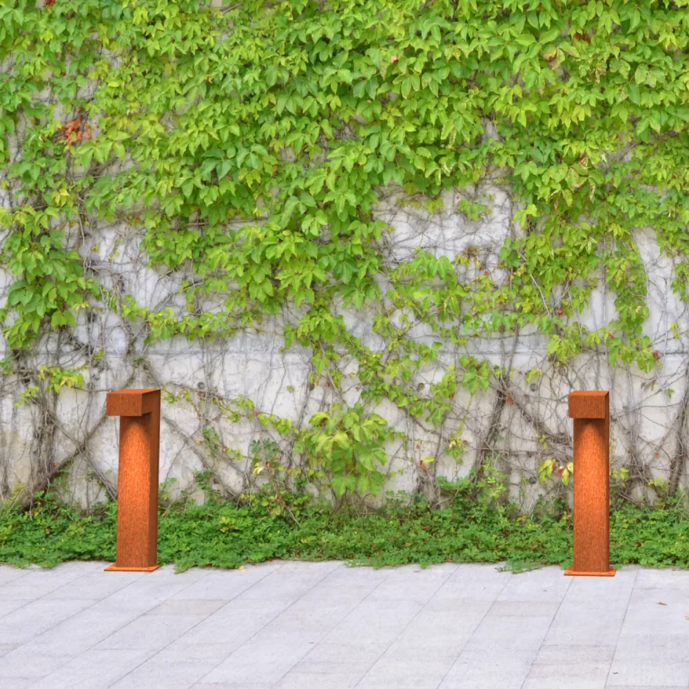 Lampe Trillar en acier Corten 15 x 10 x 50 cm (P x L x H) Gardd