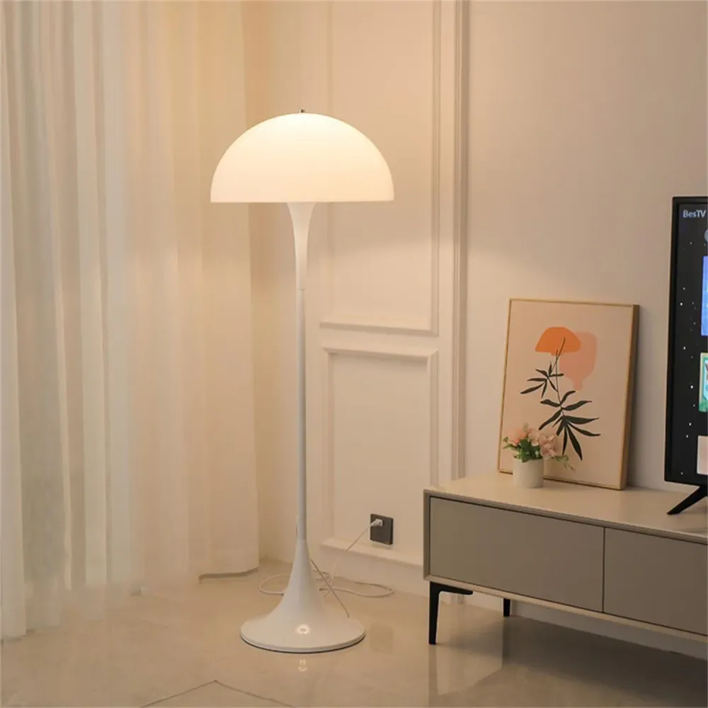 Lampes Standard de Salon Lampadaire Moderne pour Salon Champignon Semi-Circulaire pour Chambre Abat-Jour Rond en Acrylique...