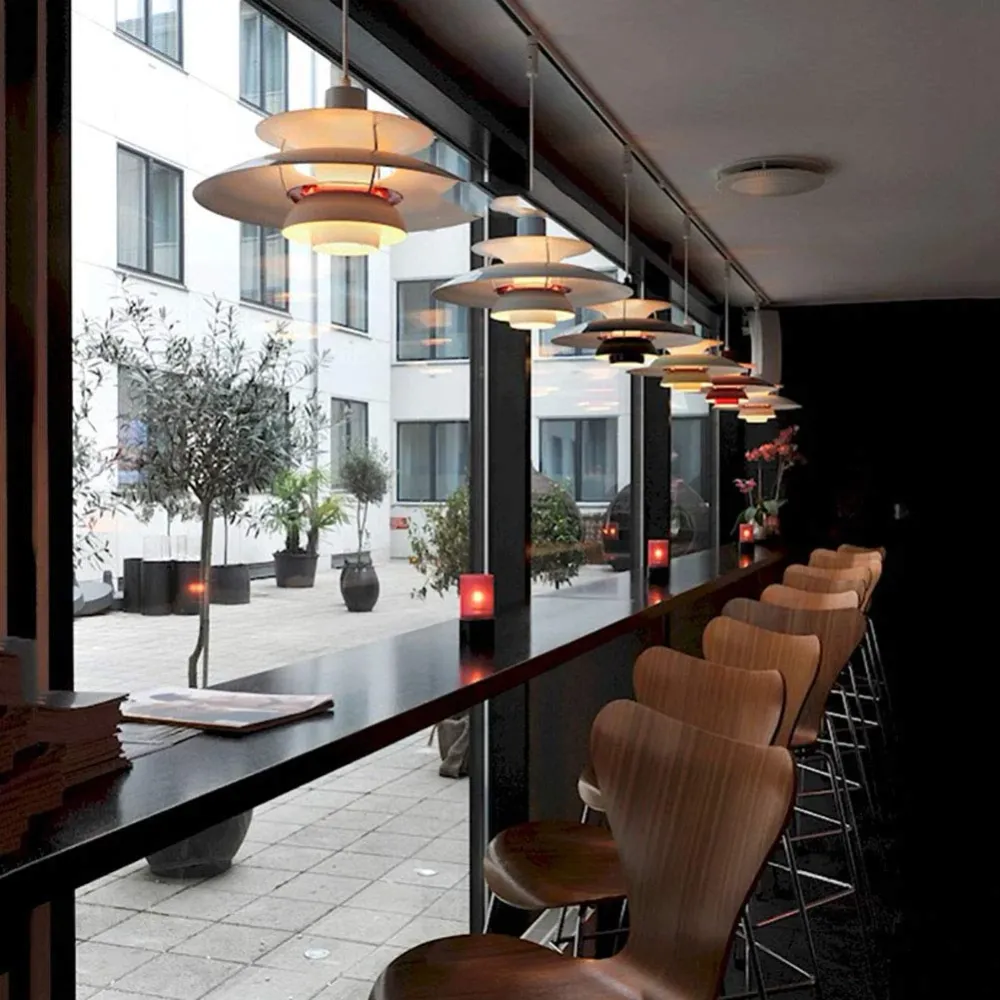 Lustre d'art de designer nordique pour restaurant, bar, café et chambre à coucher, lustre multicouche en aluminium avec bo...