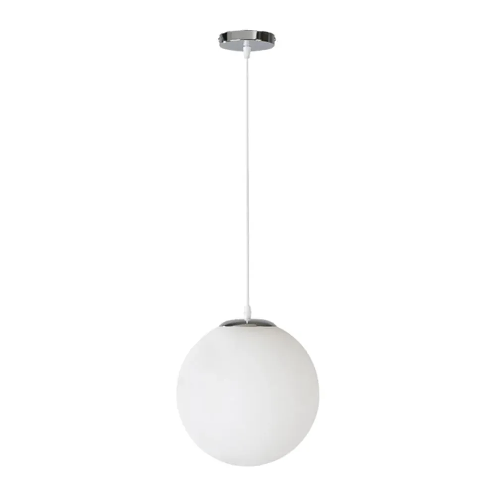 Suspension Globe Moderne avec Abat-Jour en Verre Blanc, plafonnier à 1 lumière en Forme de Boule de Verre, luminaire Suspe...